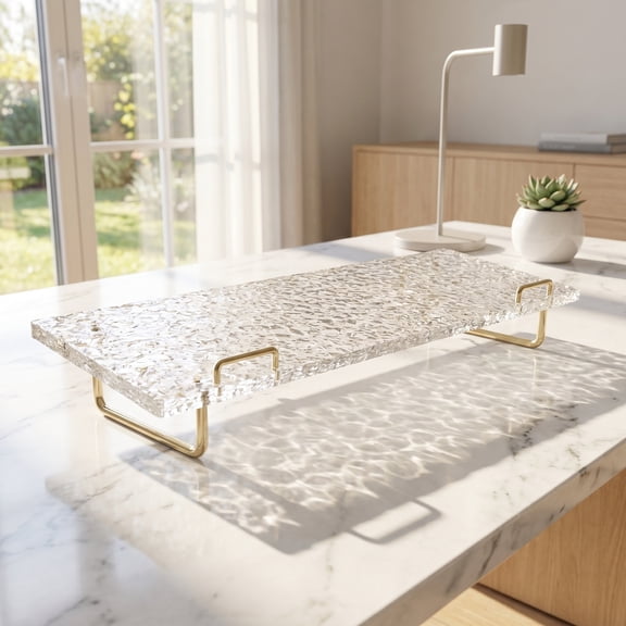 DRAFIDEEP Clear Acrylic Computer Keyboard Stand for Desk with Elevated Airflow Ventilation and Modern Style