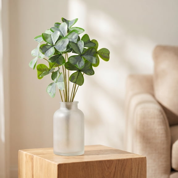 DRAFIDEEP Artificial Shamrock Stems for Floral Arrangements, Indoor Decorations, and Home Display Accents