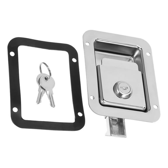 DRAFIDEEP Stainless Steel Flush Mount Locking Trailer Door Latch Set for RVs and Trailers
