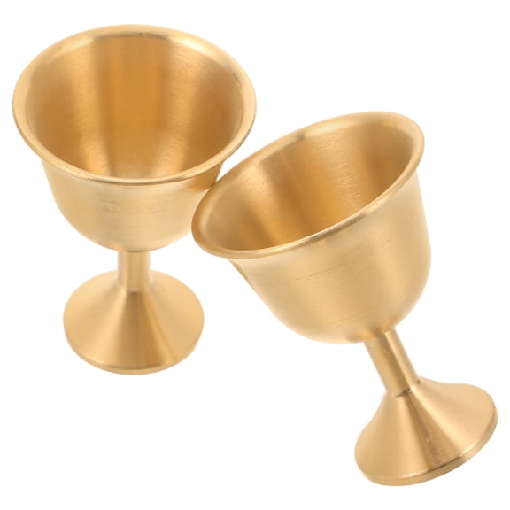 DRAFIDEEP Vintage Metal Goblet, Golden Brass Drinkware for Banquets, 2Pcs