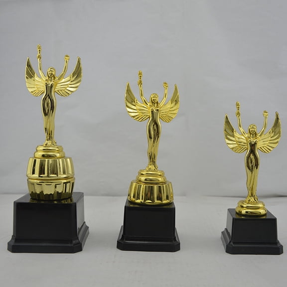 DRAFIDEEP Golden Plastic Award Trophy for Kids Durable Trophy Cup for Sports Competitions and Evaluations 7.5 Inch