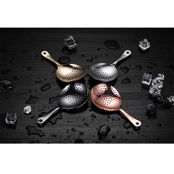 DRAFIDEEP Golden Stainless Steel Cocktail Strainer for Mixed Drinks with Comfortable Ergonomic Handle