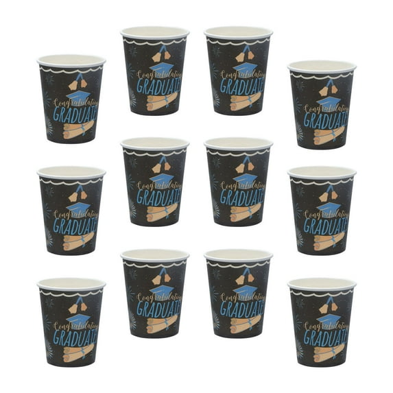 DRAFIDEEP Graduation Paper Cups Multi Color for Party Supplies 11.8X3.0X3.0in