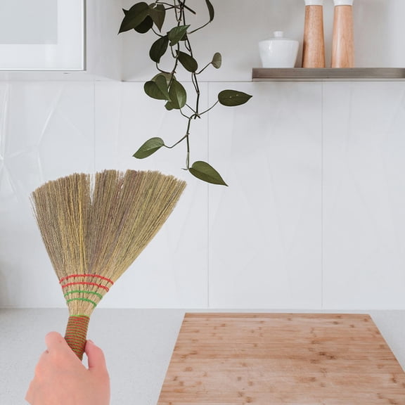 DRAFIDEEP Handmade Grass Whisk Broom for Indoor Use Efficient Desk and Countertop Sweeping
