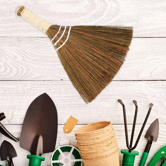 DRAFIDEEP Handmade Silvergrass Whisk Broom for Home Cleaning, Lightweight Multicolor Dust Remover, 11.5 Inch Design