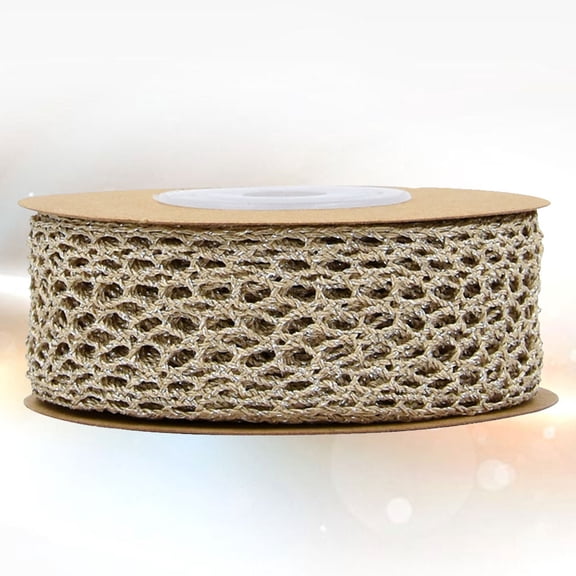 DRAFIDEEP Home Decor Khaki Braided Ribbon for DIY Projects 1 Roll Polyester Silver 45x1x0.04in