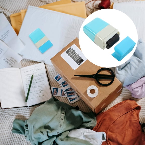 DRAFIDEEP ID Guard Roller Stamp Blue Plastic 1Set for Protecting Confidential Documents