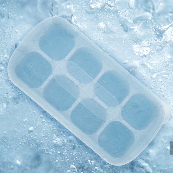 DRAFIDEEP Ice Tray Maker Square Cube Ice Tray Easy Release Sky Blue 1Set
