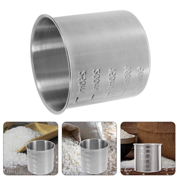 DRAFIDEEP Japanese Style Stainless Steel Rice Measuring Cup for Professional Chefs, Sleek Design, 1 Piece