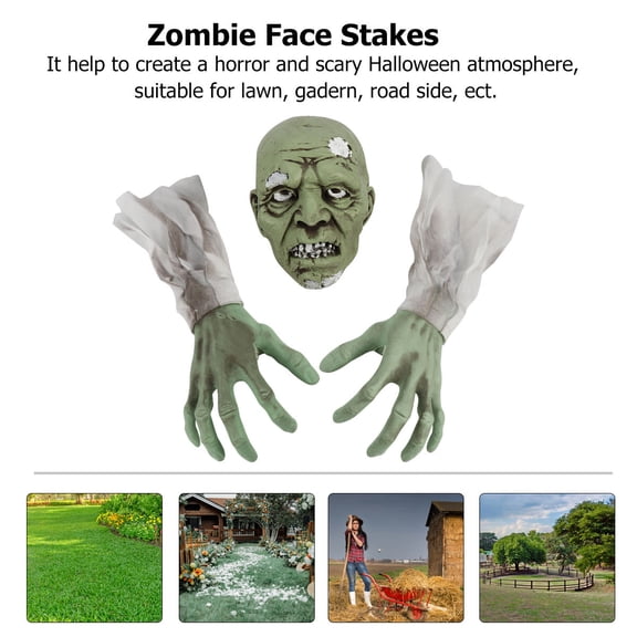 DRAFIDEEP Lawn Stake Face Stakes with Arms, Plastic, Green Season