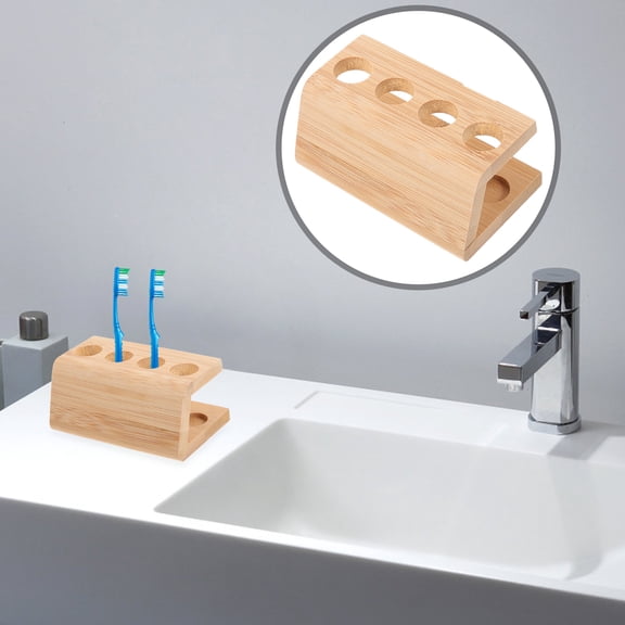 DRAFIDEEP Makeup Brush Holder 1Pack Bamboo For Eco Conscious Bathroom Accessory