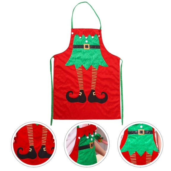 DRAFIDEEP Mens Cooking Apron Red Velour Fabric 37.4x20.5in Adjustable Waist Ties For Home And Restaurant