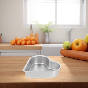 DRAFIDEEP Non-Stick Plated Silver Heart Cake Mold for Home Baking and Pudding Making