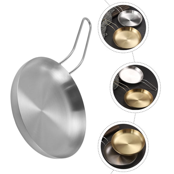 DRAFIDEEP Metal Serving Platter Round Steak Plate Heat Resistant for Celebration 1Pack