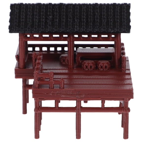 DRAFIDEEP Mini Aquarium Landscape Decoration with Plastic Ancient Architecture Model, Perfect for Home, Office, Desk, and Fish Decor, 1 Set