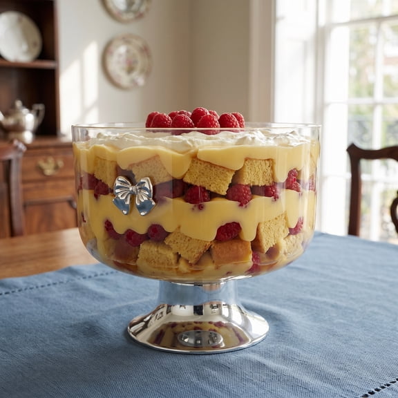 DRAFIDEEP Modern Acrylic Trifle Bowl With Lid For Home Party Decoration And Cafe Owners 1Pcs