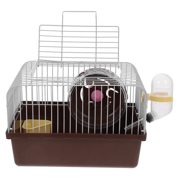 DRAFIDEEP Multifunctional Brown Travel Cage for Hamsters Chinchillas with Portable Design