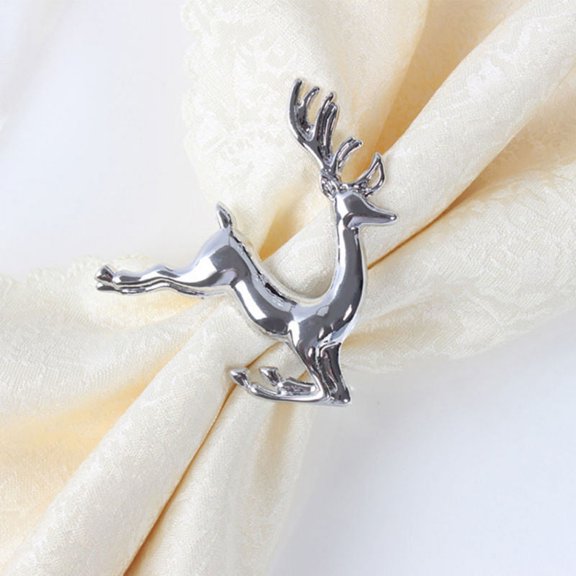 DRAFIDEEP Plated Silver Napkin Rings Elegant Table Setting for Hotel and Parties