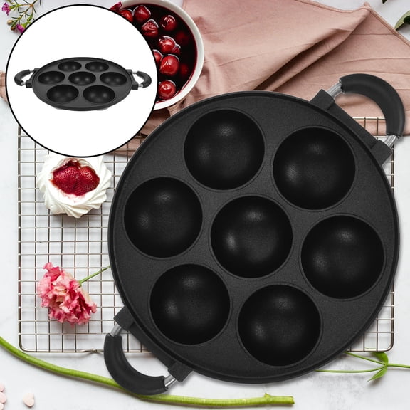 DRAFIDEEP Nonstick Aluminum Alloy Sphere Cake Pan Die Cast 7 Hole Round Cake Mold for Home Baking
