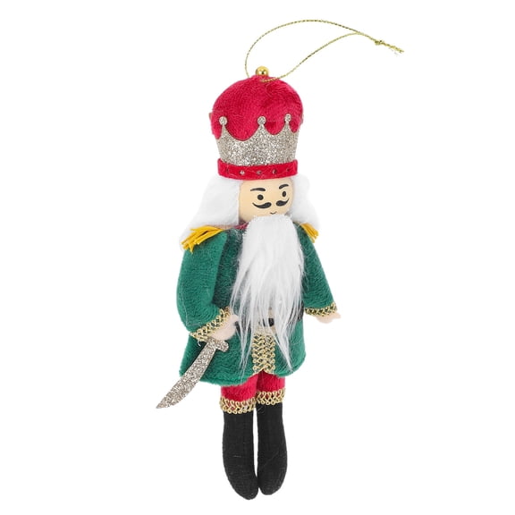 OUNONA Nutcracker Doll Christmas Tree Ornament Green Fabric Holiday Fairy Tale Decoration