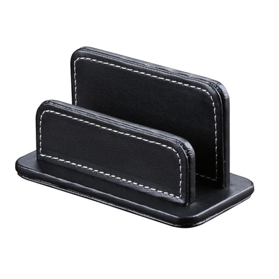 DRAFIDEEP Black PU Office Business Card Holder with Elegant Modern Design for
