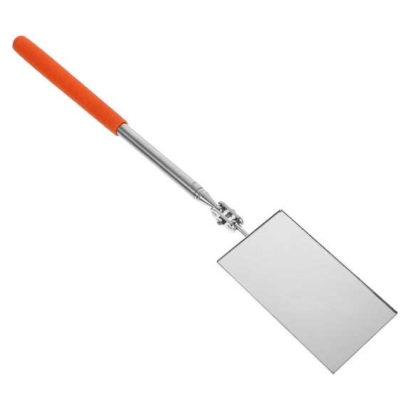 DRAFIDEEP Orange Auto Inspection Mirror Iron Portable Telescopic Design for Car Use  Large Reflective Surface 22.5 inches