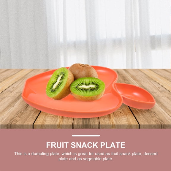 DRAFIDEEP Orange Chip and Dip Serving Tray with Sauce Compartment, Plastic Platter for Home and Party Use