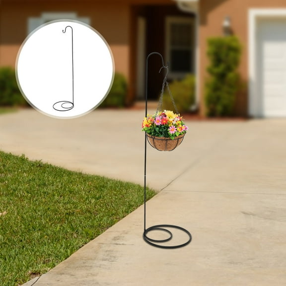 DRAFIDEEP Outdoor Iron Ground Hook Metal Garden Hook for Homeowners and Enthusiasts 1Pack Black 39.4In