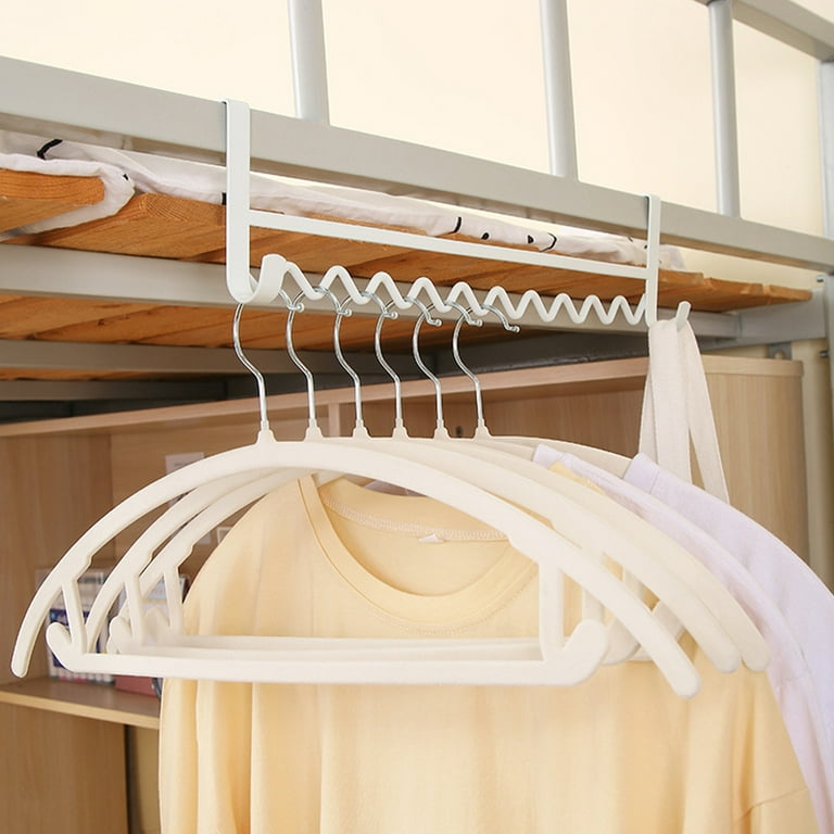 DRAFIDEEP Over The Bed Storage Iron Clothes Hanger With