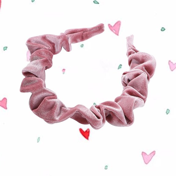 DRAFIDEEP Pink Elegant Velour Hair Headband with Folds for Women Suitable for All Occasions