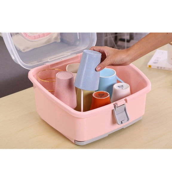 DRAFIDEEP Pink Milk Bottle Storage Box with Strong Plastic Material for Home and Travel Use