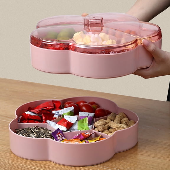 DRAFIDEEP Plastic Tray with Divided Sections for Candy, Nuts, and Small Serving Plate