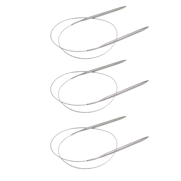 DRAFIDEEP Plated Silver Stainless Steel Circular Crochet Hook Smooth Tip Durable Strong Wire