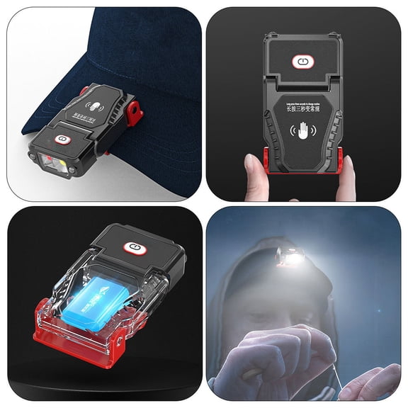 DRAFIDEEP Portable Rechargeable Hat Clip Light, Lightweight ABS Design, Ideal for Outdoor Fishing, Camping, Hiking