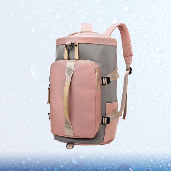 DRAFIDEEP Portable Outdoor Backpack Lightweight Travel Backpack for Gym Use in Pink and Grey 1Pack
