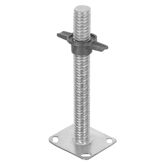 DRAFIDEEP Portable Scaffold Leveling Jack Plated Silver with Wide Base Plate for Precise Height Control