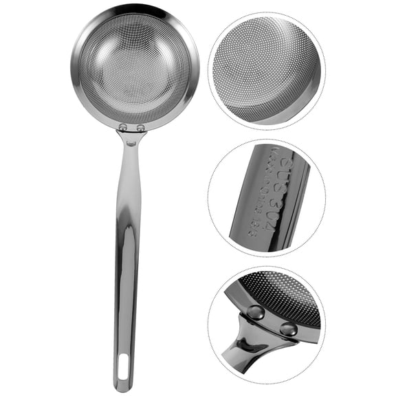 DRAFIDEEP Practical Stainless Steel Colander Spoon with Oil Separation for Cooking and Frying
