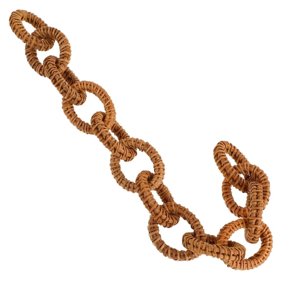 DRAFIDEEP Brown Rattan Chain Link 1 Piece Decorative Rustic Retro Style for Home Decor and to Friends