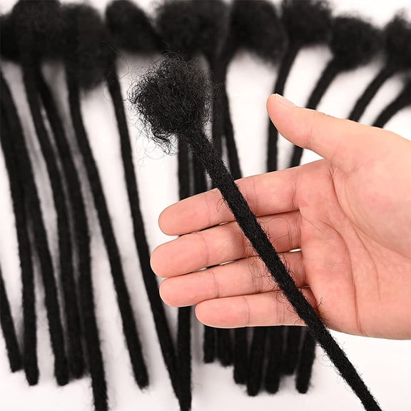 DRAFIDEEP Real Human Hair Loc Extensions Black Dreadlocks Lightweight Comfortable Wear