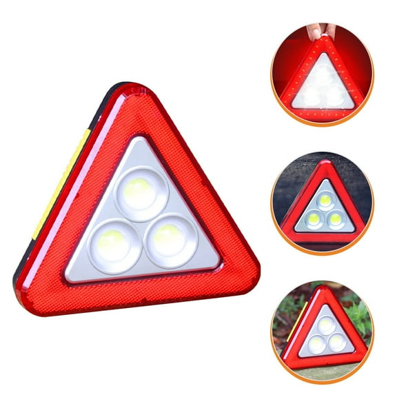 DRAFIDEEP Red Reflective Emergency Warning Triangle for Car with LED Lights Portable Road Safety Sign