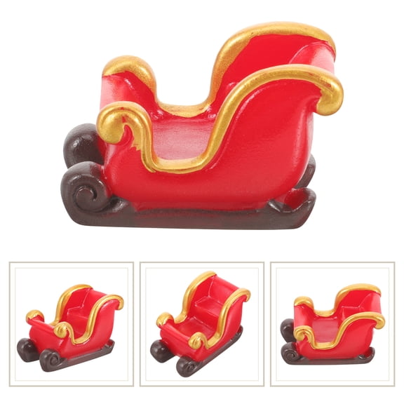 DRAFIDEEP Red Resin Sleigh Car Decor 1.97x1.18x1.18in Sleigh Ornaments Desktop Decor