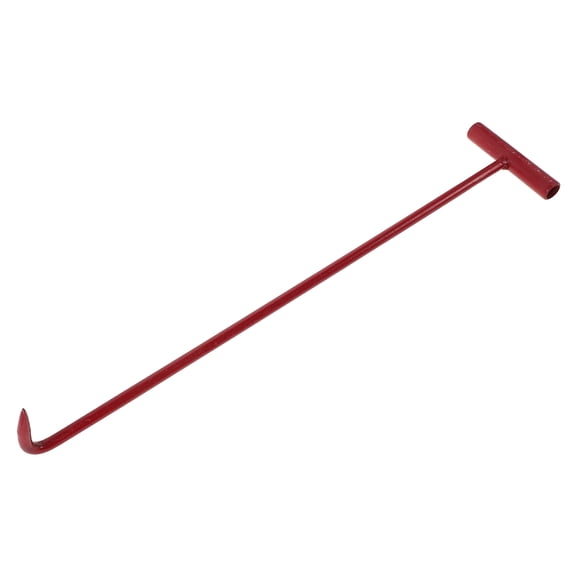 DRAFIDEEP Red Utility Manhole Hook with Ergonomic Grip for Heavy-Duty Lifting, Pulling, and Multipurpose Use