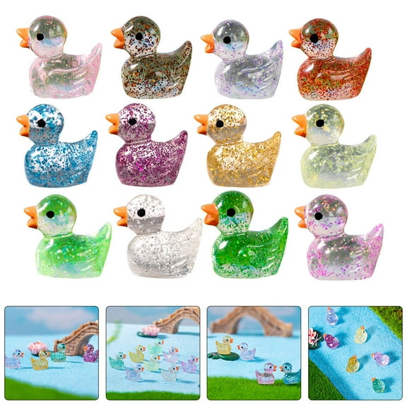 DRAFIDEEP Resin Mini Duck Figurines 60Pcs For Garden Miniatures And Yard Decoration In Assorted Colors