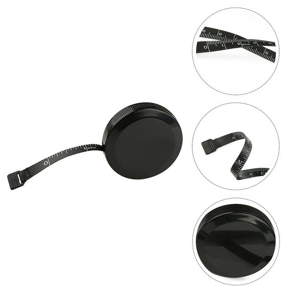 DRAFIDEEP Retractable Body Measurement Ruler 1Pcs Black Round Mini for Sewing Tasks