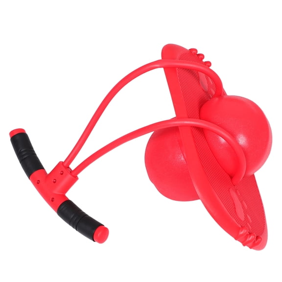 OUNONA Lightweight Red Jump Ball with Handle for Outdoor Fitness and Motor Coordination