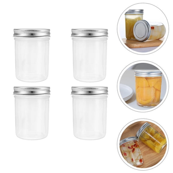 OUNONA  Glass and Tinplate Sealing Jars, Transparent, Airtight, for Household Use