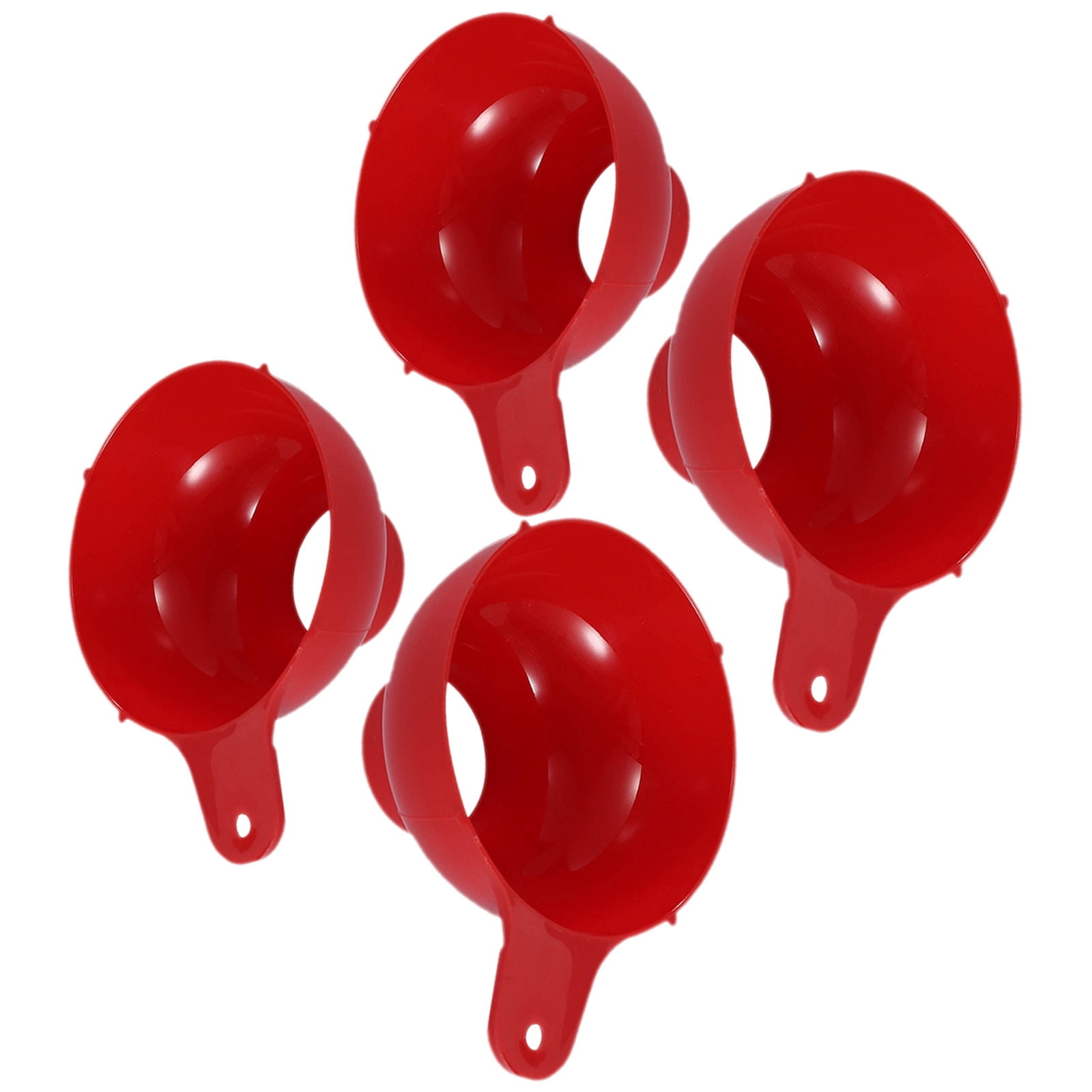 Poly Funnels DRAFIDEEP Set of 4 Red Wide Mouth Plastic Funnels for Easy Canning ...