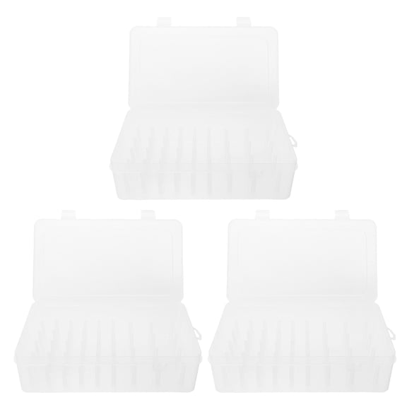 DRAFIDEEP Sewing Threads Organizer 3Pcs White Thread Spool Case for Needlework and Crafts