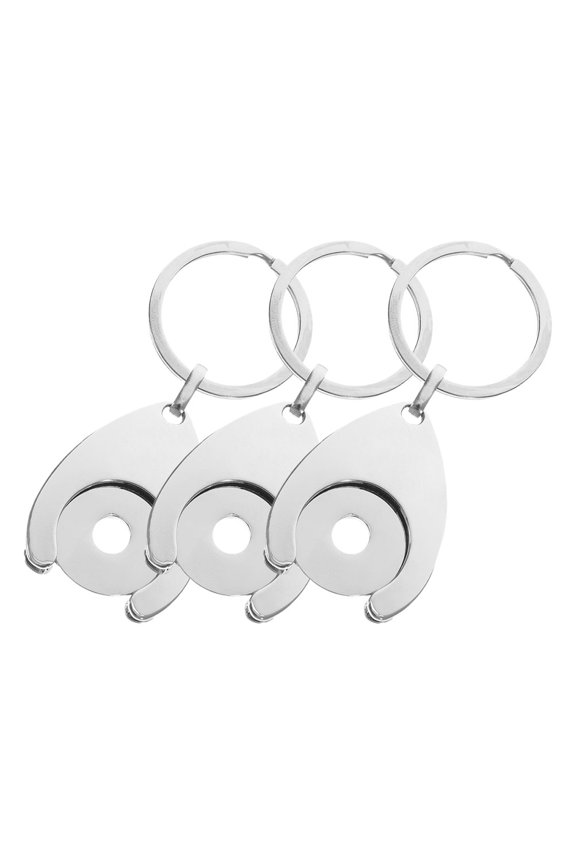 Silver Metal Trolley Token Keychain 3Pcs with Use for Family and Friends