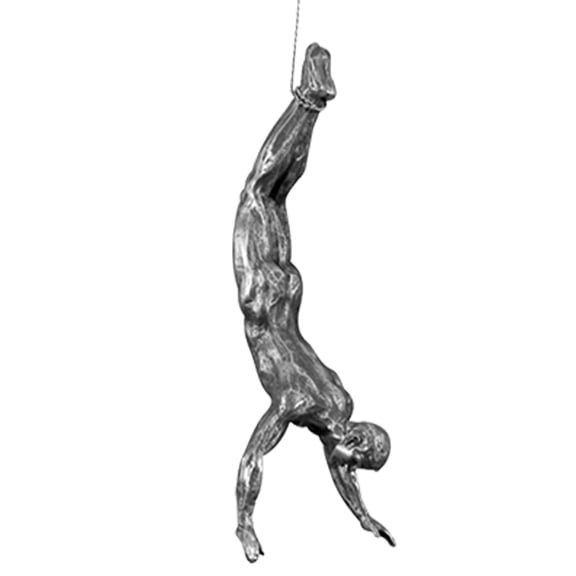 DRAFIDEEP Silver Resin Man Wall Sculpture Rustic Industrial Decor for Living Room and TV Background Wall Art 12.5x9.5 Inches